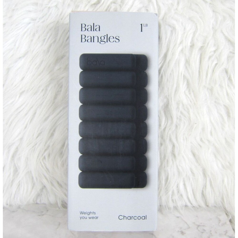 Bala Bangles Wrist & Ankle Weights Adjustable Weighted Bands Charcoal 1 lb New!